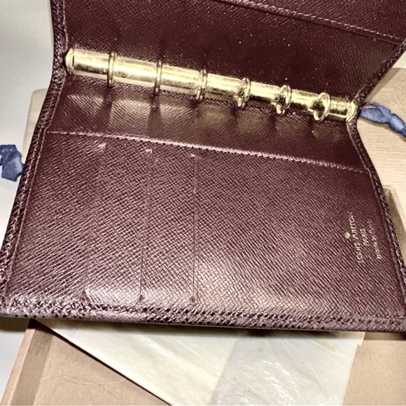Vintage Louis Vuitton Taiga Leather Agenda PM Organizer Day Planner Burgundy - Picture 10 of 11
